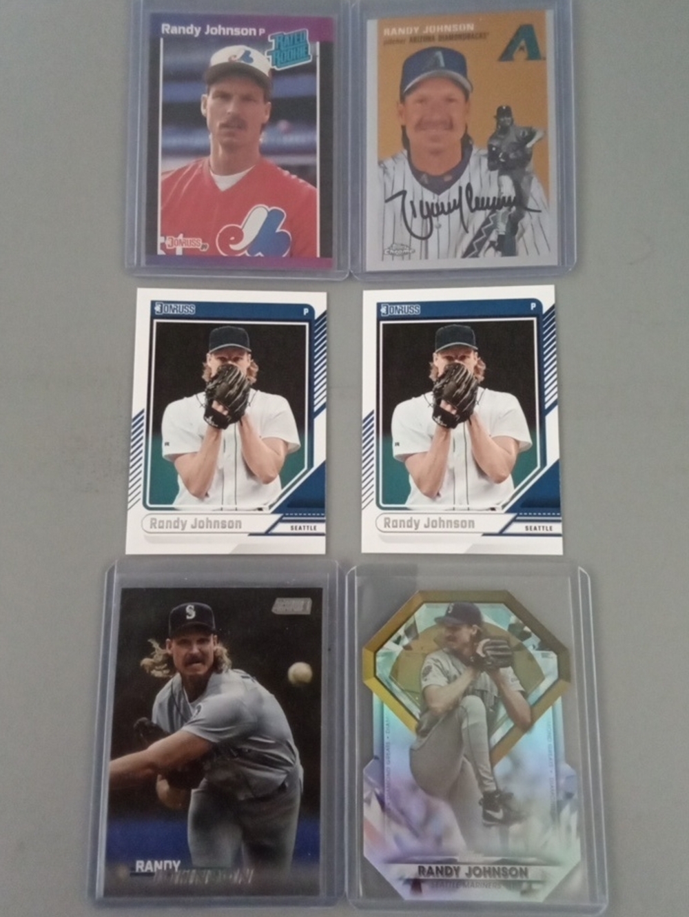 Randy Johnson Baseball Card Lot - White & Black - Panini.